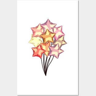 Helium Star Balloons Posters and Art